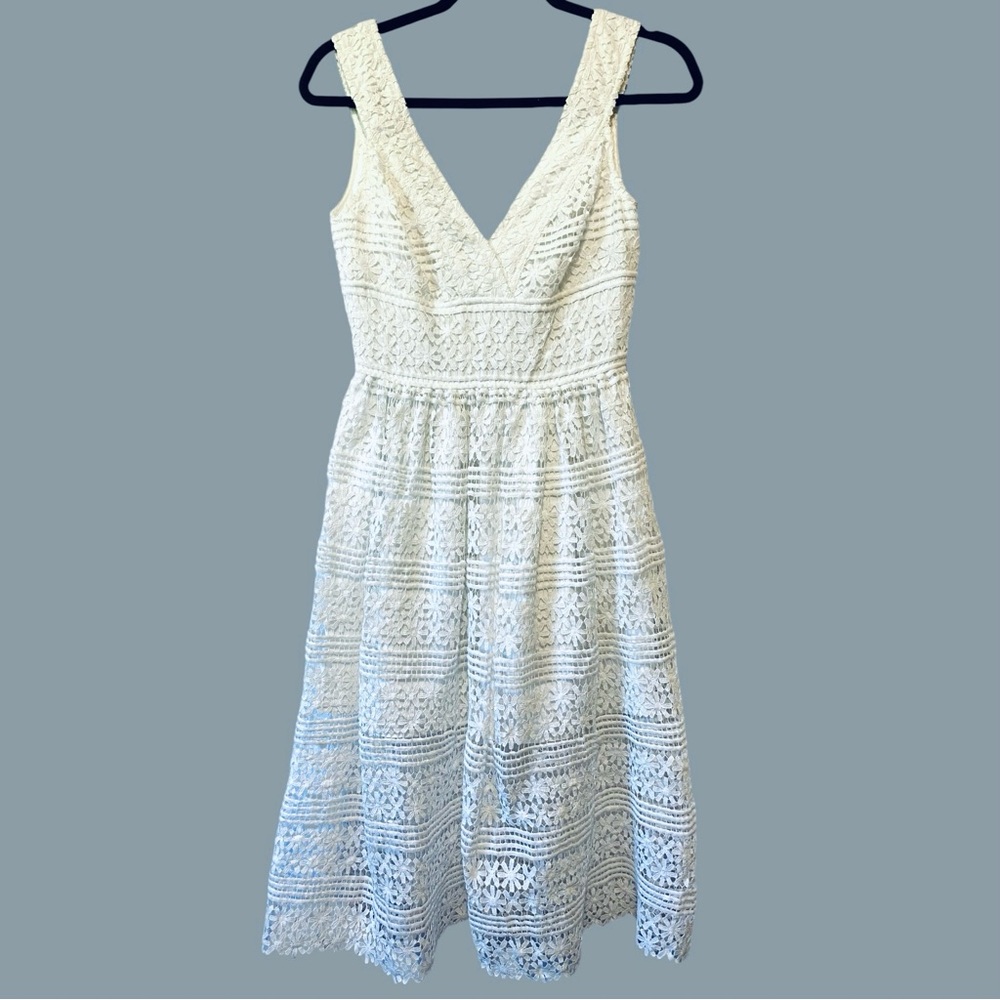 Badgley Mischka Belle Floral Lace Dress Size 4